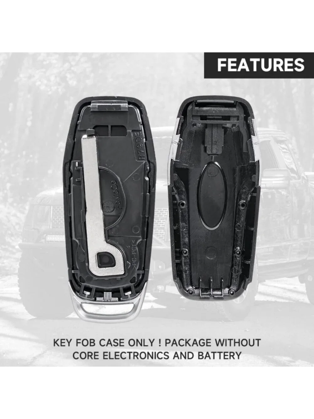 3-Button Key Fob Cover Shell Case Replacement for Ford F-150, Explorer 2015-2017